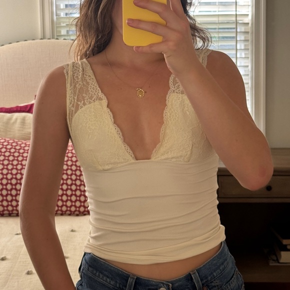 Free People Tops - Free people cream lace top